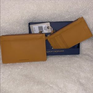 Leather LUCKY BRAND wristlet clutch & card case